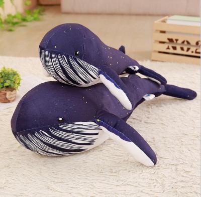 China Multifunctional Blue Whale Plush Stuffed Shark Animal Head Pillow Customized Whale Stuffed Animal Toy For Baby for sale