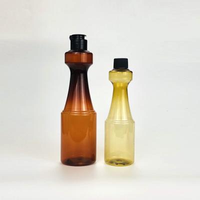 China Cosmetic Food Grade PET Squeeze Plastic Pomegranate Shaped Ketchup Bottle For Soy Sauce Cooking Peanut Oil Packaging for sale