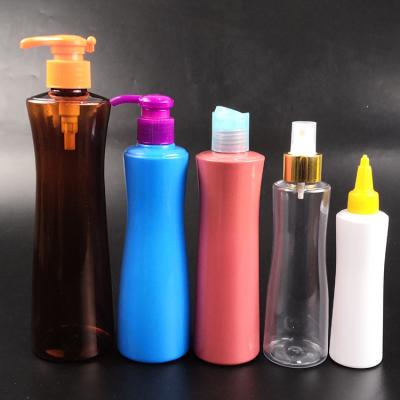 China Wholesale 520ml 300ml 280ml 200ml Pet Colorful Plastic Round Personal Care Bottle For Cosmetics Lotion Body Gel Hand Liquid Soap Container for sale