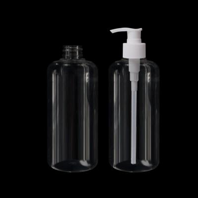 China Personal Care 500ml 16oz Screen Printing Round Clear Pump Sprayer Boston PET Seal Type Plastic Bottle For Hand Wash for sale