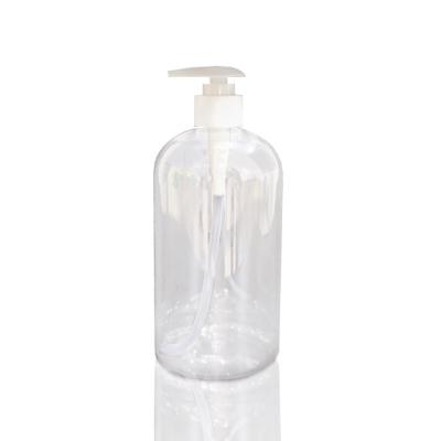 China Hot Selling Personal Care 500ml 16oz PET Clear Plastic Round Bottle For Hand Wash Sanitizer Liquid Gel for sale