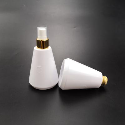 China Wholesale Cosmetic 160ml 5oz PET White Cone Plastic Bottle With Cap For Skin Care Oil / 160ml Pyramid Plastic Bottles for sale