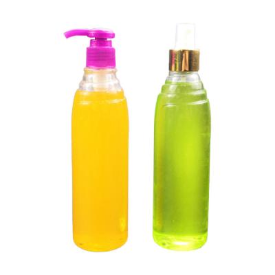 China Food Grade 340ml 11oz Beverage Clear PET Round Plastic Juice Bottle For Cooking Oil Soy Sauce Drinks for sale