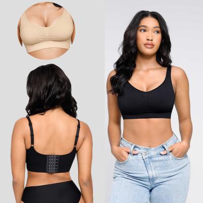 China Estilo de todos los días Spandex Nylon HEXIN Invisible Deep Cup sujetador para mujeres en venta