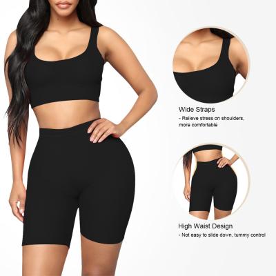 China HEXIN SCRUNCH BUTT cintura alta Mujeres Fitness Yoga Gimnasio Ropa activa Conjunto respirable Dos piezas en venta