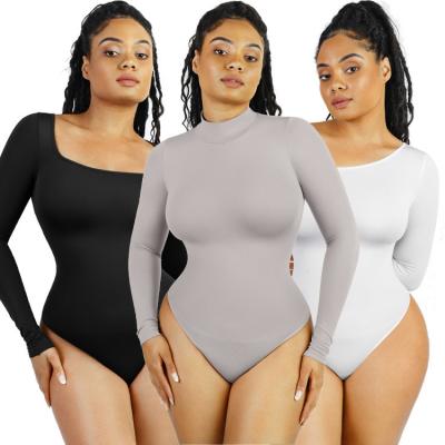 Chine Logo personnalisé Autumn Long Sleeve Tight Slimming Belly Trimmer Control Bodysuit pour les femmes à vendre