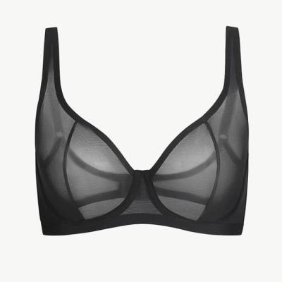 China Design Women's Push Transparent Mesh Bra using Knitted Weaving Method for sale