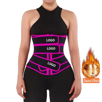 China HEXIN Neoprene Body Shaper 3 Belt Zipper Waist Trainer for Belly Slimming for sale