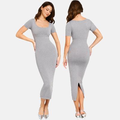 China Eco-Friendly Short Sleeve Square Neck Body Shaper Shapewear for Women for sale