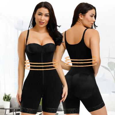 China HEXIN High Elastic Open Bust Zipper Butt Lifter Tummy Control Shaper Slimming Shapewear Ondergoed Te koop