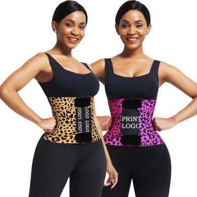 China Red And Yellow Leopard Impressão Neoprene cintura Treinador Controle de barriga Mulheres cintura Trimmer à venda