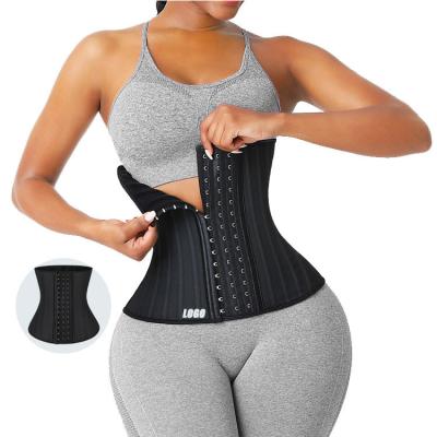 China 3000 Quantity HEXIN Women Adjustable Hooks Latex Shaper Waist Trainer with 25 Steel Bones for sale