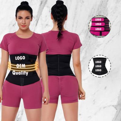 China HEXIN Women Sauna Neoprene Three Belt Slimming Zipper Waist Trainers Quick Dry Advantage for sale