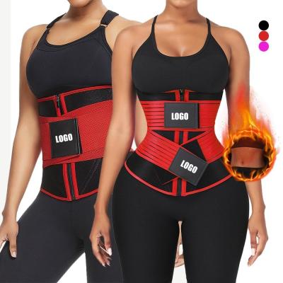 China Double Elastic Waistbands Red Neoprene Waist Trainer by HEXIN for Women Fat Burning for sale