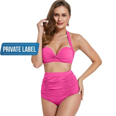 China Hexin Custom High Waist Suit Breathable Solid Shapewear for Women Fitness Swimwear for sale