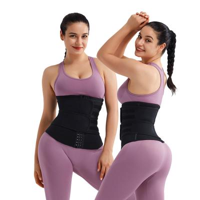 China Customized Logo Spandex Women Sauna Neoprene Three Belt Slimming Waist Trainer Corset for sale