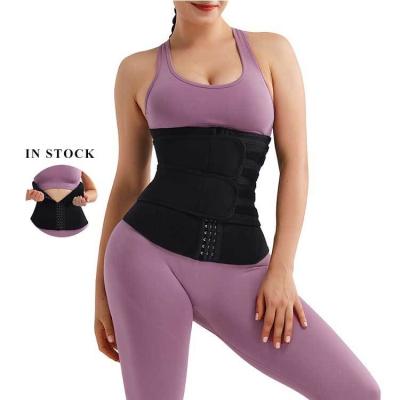 China QUICK DRY HEXIN Slimming Sauna Sweat Double Band Waist Trainer Belt for Quick Results for sale