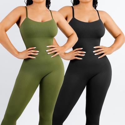 China 2023 One Piece Seamless Yoga Bodycon Jumpsuits Para Mulheres Elegante Jumpsuit Tecido de tricô à venda