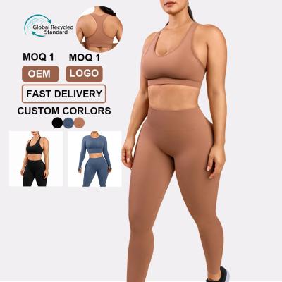 Κίνα HEXIN 2 Pieces Yoga Suit Set Breathable Crop Top and High Waist Leggings for Women προς πώληση