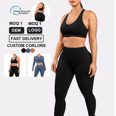 Κίνα Αναπνευστικά 2022 Yoga Wear Set Clothing Seamless Gym Fitness Sets για φιλικά προς το περιβάλλον προς πώληση