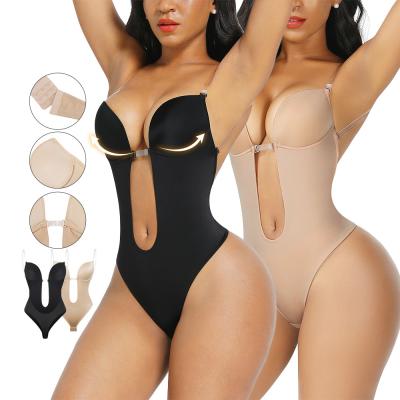 China B2B Breathable One Piece Backless Crotchless Thong Shapewear for Women Bodysuit HEXIN for sale