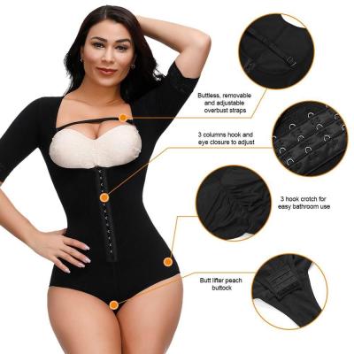 China Nylon Fabric High Elasticity Short Sleeve Shapewear for Tummy Control and Butt Lift for sale