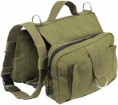 China Mochila militar material del entrenamiento del viaje del perro de la lona superior del bolso de la silla de montar del perro de la máxima comodidad en venta