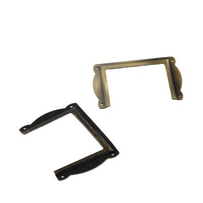 China With Screws Zinc Alloy Green Bronze Half Surrounded Bracket Cupboard Pull Handles Pulls Vintage Cabinet Bedroom Furniture Handle for sale