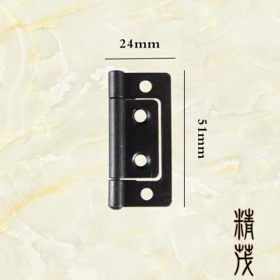 China With Screws 51*24Mm Thickened Non-Mortise Hinge Cabinet Cupboard Door Hinge Furniture Antique Hardware for sale