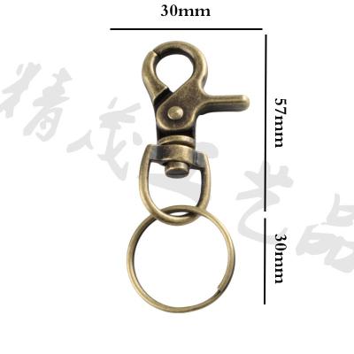 China New Chinese antique green bronze hardware accessories hanging buckle bag buckle key chain lock for sale