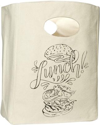 China Ruthbag Cotton Canvas Organic Handled Lunch Bag Reusable And Machine Washable Lunch Tote Organic Snack Packing Bags With Custom Printed Logo for sale