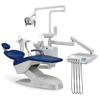 China AliGan Metal Dental Equipment High End Chair Microfiber Leather Patient Chair with Top Mount Instrument Tray and Auxiliary Control for sale