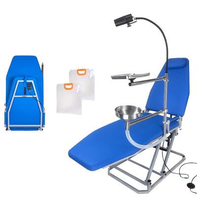 China Metal Aligan Chair Dental Portable Mobile Unit Best Price Sale Portatil With Led Tray Light Lamp Dentist Stool And Cuspidor Silla for sale