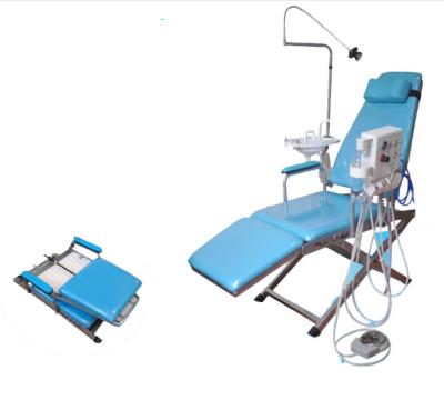 China AliGan Metal Dental Equipment Medical Level Portable Dental Chair with Metal Frame and Spitton Turbine and Handpiece Pro Bottle Table for sale