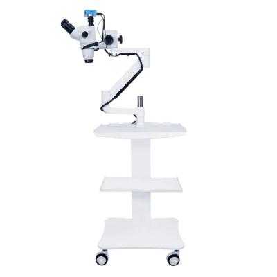 China Metal AliGan Dental Equipment Camera System Stand Surgery Zoom Binoculars Operation Microscope With Tool Medical Trolley Cheap Price for sale