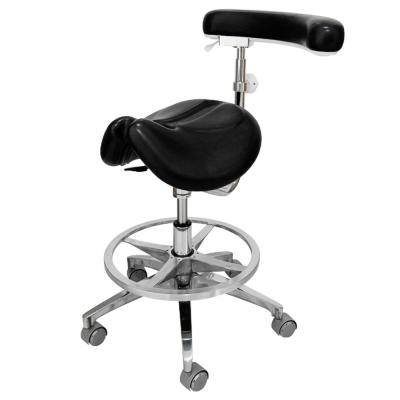 China AliGan Dental Equipment Popular Black Dental Equipment Doctor Chair Comfortable Ergonomic Saddle Seat Metal Stool for sale