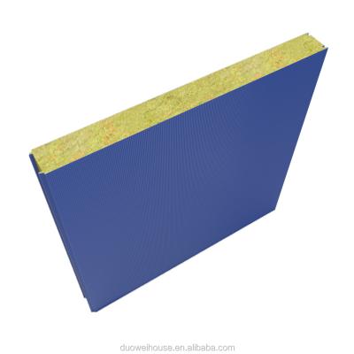 China 1000 mm DUOWEI EISPE VGOO metal curtain 100mm fire proof wall rock wool sandwich panel for sale for sale