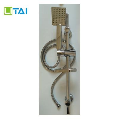 China With Slide Bar Chrome Shower Faucet Set LT-1903 Brass Full Stainless Shower Mixer Tap for sale