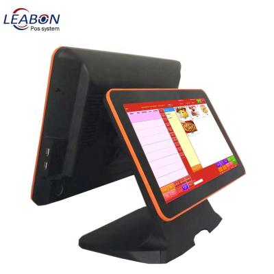 China Low MOQ POS Computer With Second Display Vendor 15 Inch +12.1inch for sale