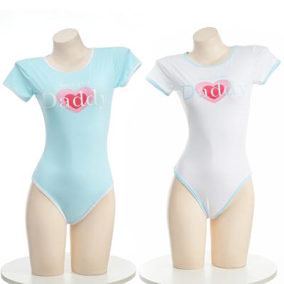 China Love My Daddy Cake Jumpsuit High End Sexy Open Fork One Piece Pajamas Women Sexy Lingerie Tight Print Swimsuit No Take Off Sexy Lingerie for sale