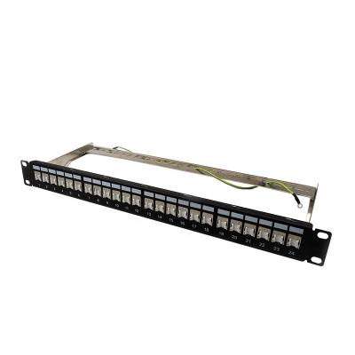 China Telecom OEM 12 16 18 24 48 competitive price RJ11 RJ45 STP cat6 patch panels with cable manager for sale