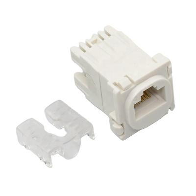 China ABS Integrated Network Cable 180 Degree RJ45 Coupler UTP Cat 6A Trapezoidal Jack for sale