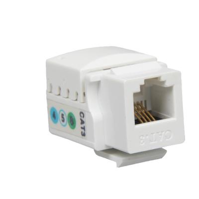 China Telephone Jack RJ11 CAT3 6P4C Female Keystone Telephone Jack Modular Connector for sale