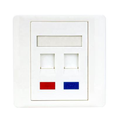 China ABS/PC trapezoidal faceplate cat6 rj45 rj11 cable switch wall plate (UL94V-0) for sale