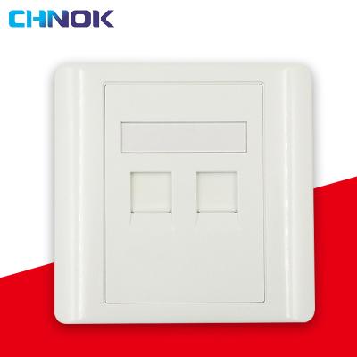 China Rj45 Socket Dual Ports Wall Face Clipsal Face Plate For Cat5e/cat6 M-04 for sale