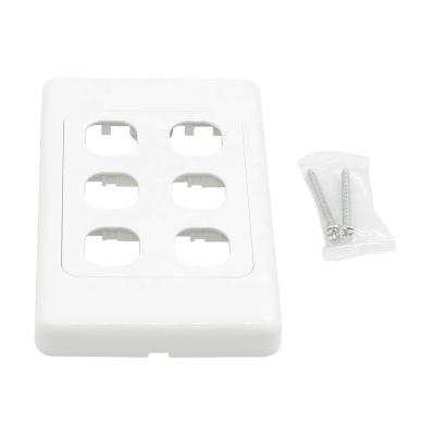 China Networking RJ45 / RJ11 Australia Network Faceplate Wall Plate Type 6 Port for sale