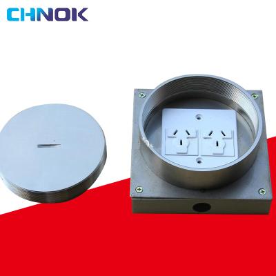 China Nice Durable Appearance Round Residential/Multi-Purpose Grounding Floor Box Floor Socket Stainless Steel European Standard for sale