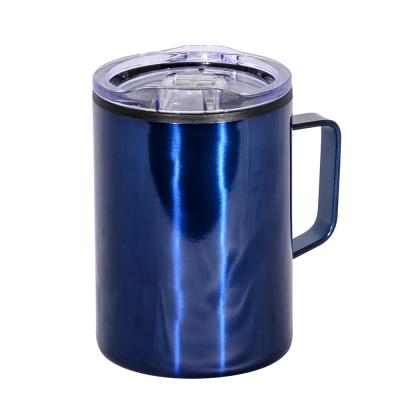 China Sustainable Inner Plastic And Outer Plastic Spray Paint Steel Coffee Mug With Handle For Office for sale