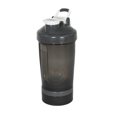 China 450ml Sustainable Running Outdoor Sports Water Bottle Black Shaker Protein Shaker Bottle Gym Plastic Bottles for sale