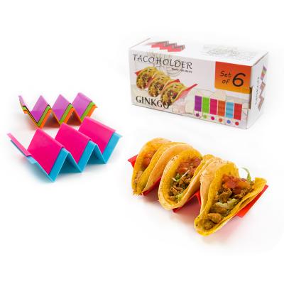 China High Quality Stocked Food Grade Taco Holder Plastic Tray 6 Pack Taco Holder for sale